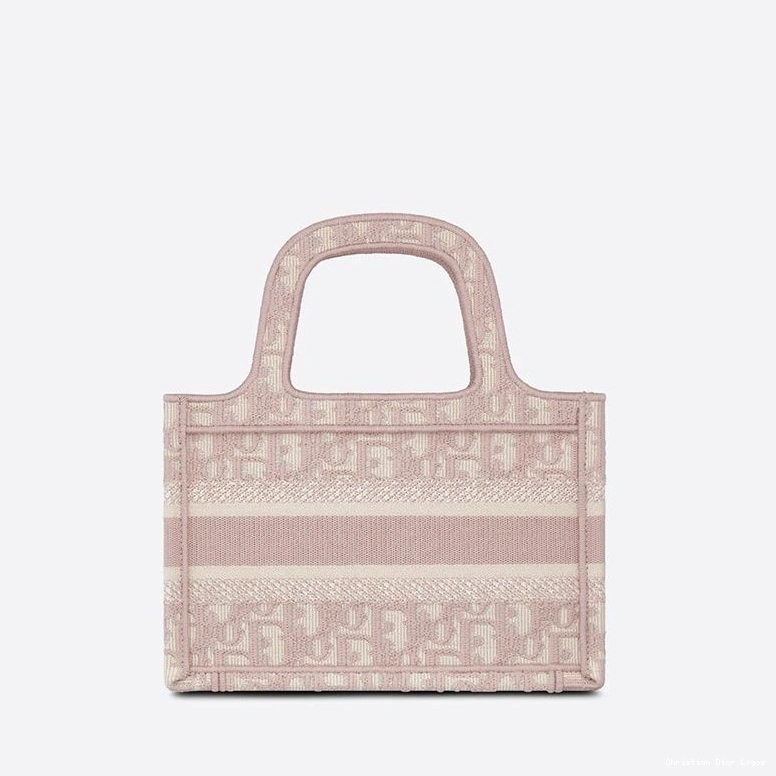 Cheap Dior Mini Motif Oblique Pink Canvas Tote Book 0802 Luxury